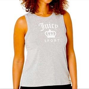 JUICY COUTURE Juicy Sport Crown Tank Top in Light Grey Heather Women’s XL